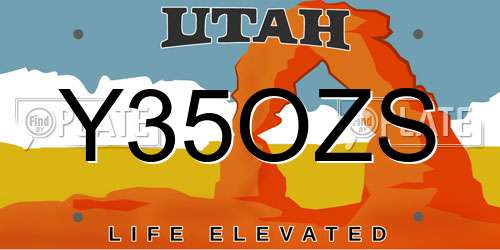 Y35OZS Utah License Plate