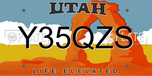 Y35QZS Utah License Plate