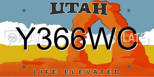 Y366WC Utah License Plate