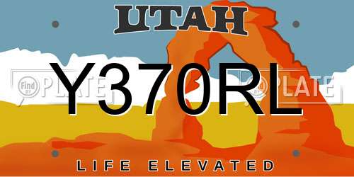 Y370RL Utah License Plate