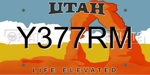 Y377RM Utah License Plate