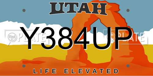 Y384UP Utah License Plate