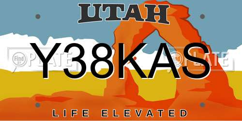 Y38KAS Utah License Plate