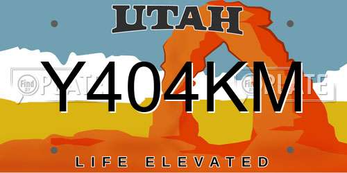 Y404KM Utah License Plate