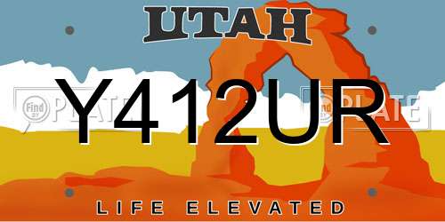 Y412UR Utah License Plate