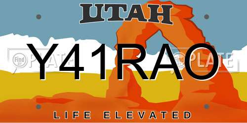 Y41RAO Utah License Plate