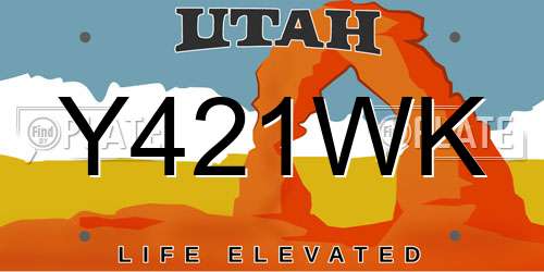 Y421WK Utah License Plate