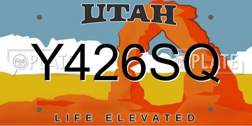 Y426SQ Utah License Plate