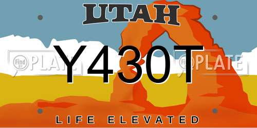 Y430T Utah License Plate