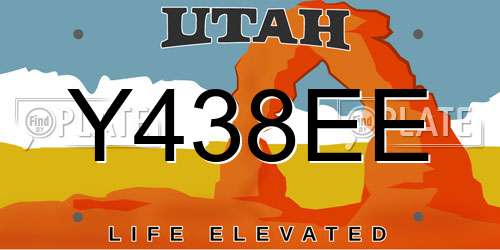 Y438EE Utah License Plate