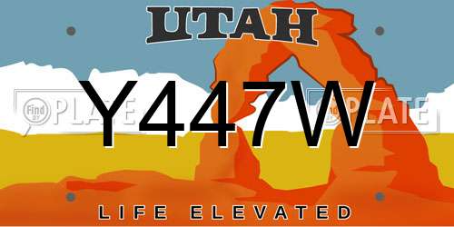 Y447W Utah License Plate