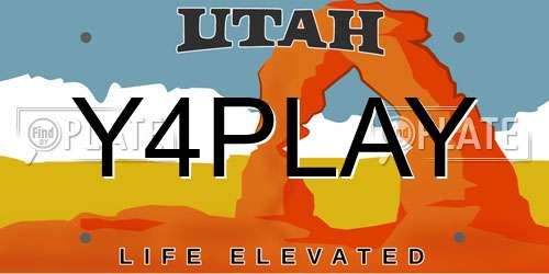 Y4PLAY Utah License Plate