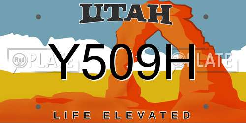 Y509H Utah License Plate