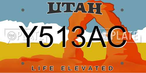 Y513AC Utah License Plate