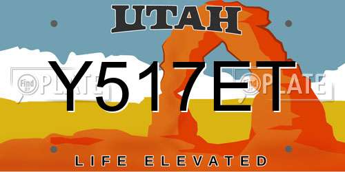 Y517ET Utah License Plate