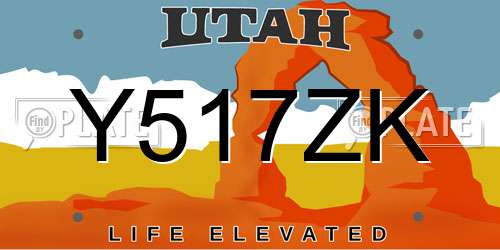 Y517ZK Utah License Plate