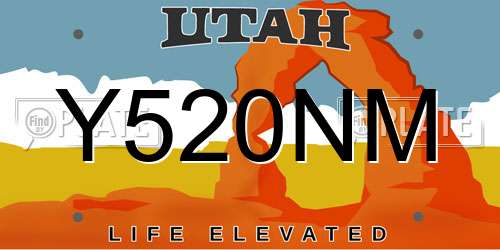 Y520NM Utah License Plate