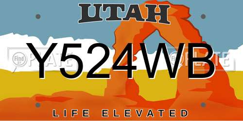 Y524WB Utah License Plate
