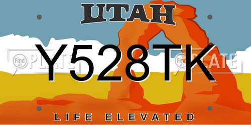 Y528TK Utah License Plate