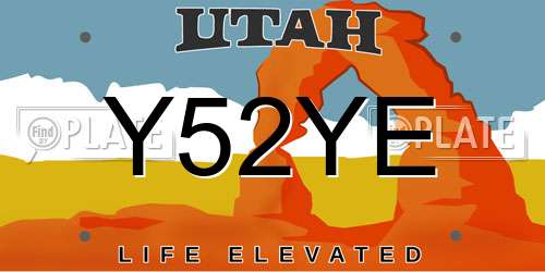 Y52YE Utah License Plate