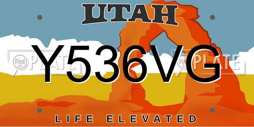 Y536VG Utah License Plate