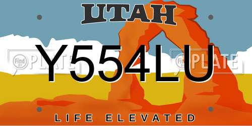 Y554LU Utah License Plate