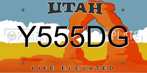 Y555DG Utah License Plate
