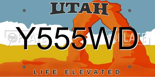 Y555WD Utah License Plate