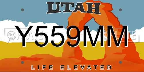 Y559MM Utah License Plate