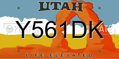 Y561DK Utah License Plate