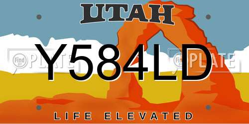 Y584LD Utah License Plate