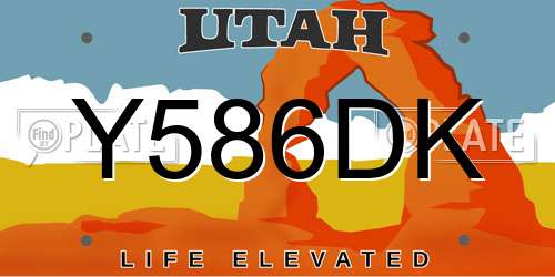 Y586DK Utah License Plate