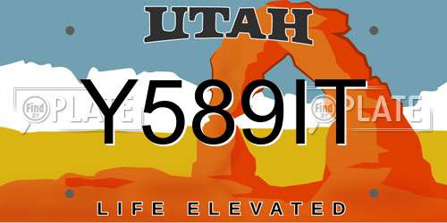 Y589IT Utah License Plate