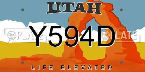 Y594D Utah License Plate