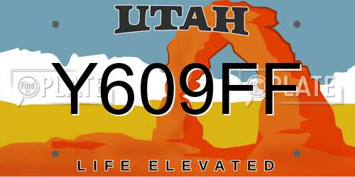 Y609FF Utah License Plate