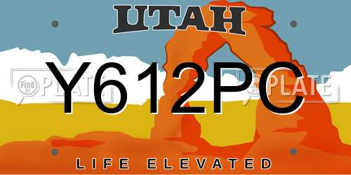 Y612PC Utah License Plate