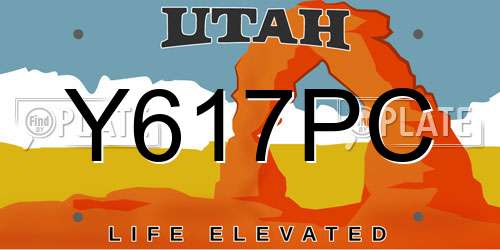 Y617PC Utah License Plate