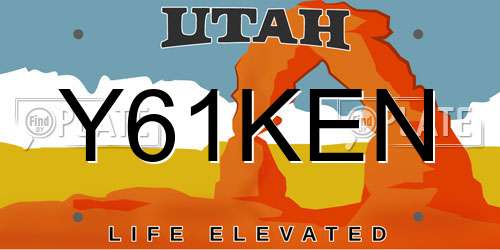 Y61KEN Utah License Plate