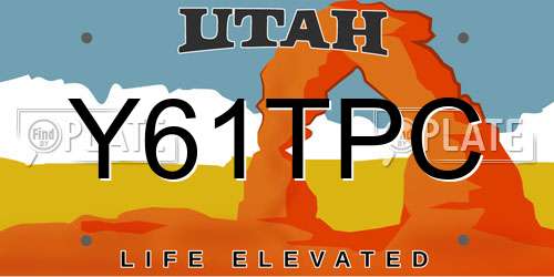 Y61TPC Utah License Plate