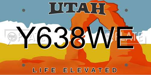 Y638WE Utah License Plate