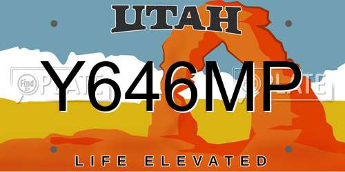 Y646MP Utah License Plate