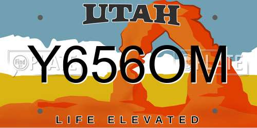 Y656OM Utah License Plate