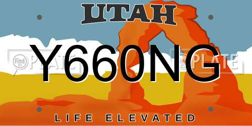 Y660NG Utah License Plate