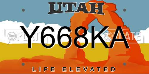 Y668KA Utah License Plate