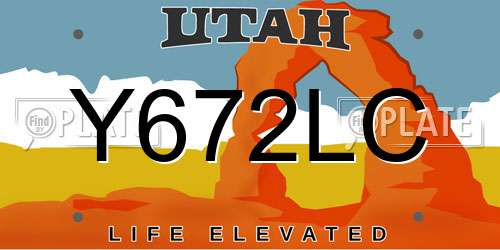 Y672LC Utah License Plate