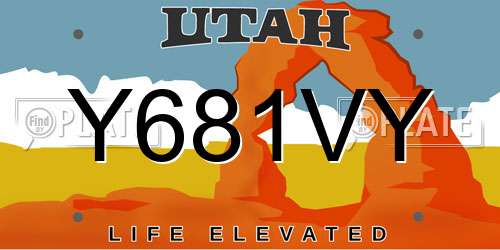 Y681VY Utah License Plate