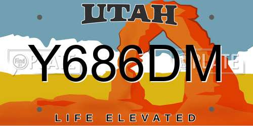 Y686DM Utah License Plate