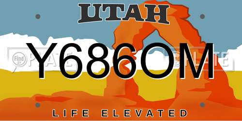 Y686OM Utah License Plate
