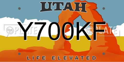 Y700KF Utah License Plate