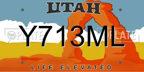 Y713ML Utah License Plate
